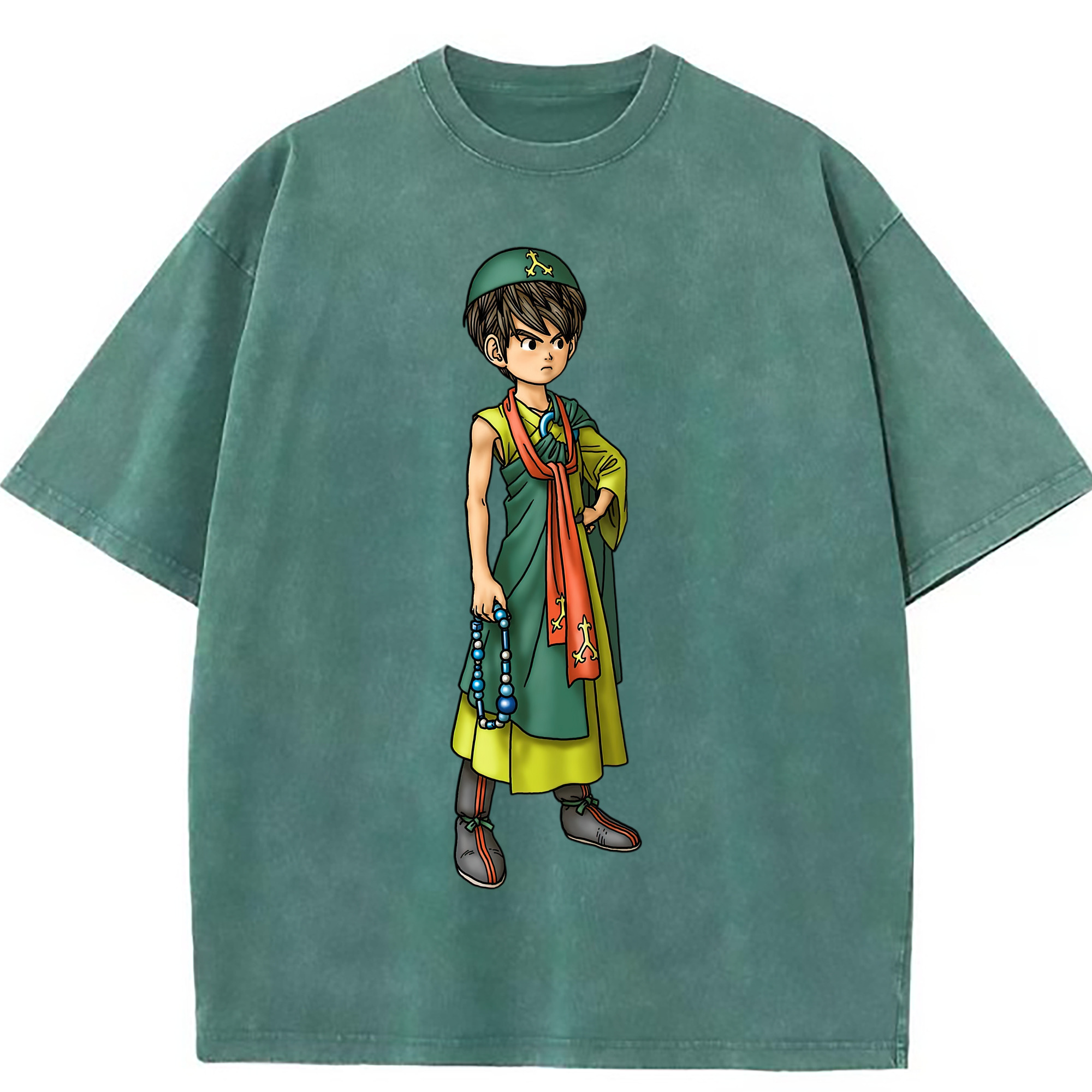 （画像用） ドラゴンクエスト Doragon Kuesuto Dragon Quest 綿100% ヴィンテージ風 半袖Tシャツ（フロントプリント）